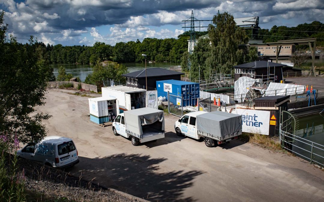 Keramspackling av ledbana till utskovslucka i Vargön